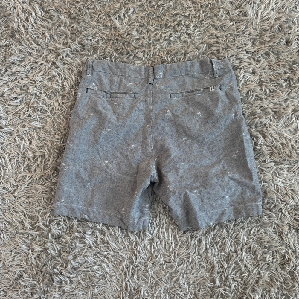 Sovereign Code Grey Palm Tree & Wave Flat Front Shorts - Picture 6 of 6